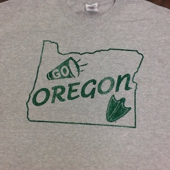 University of Oregon Sz. Large Grey Tee Shirt - Picture 2 of 5